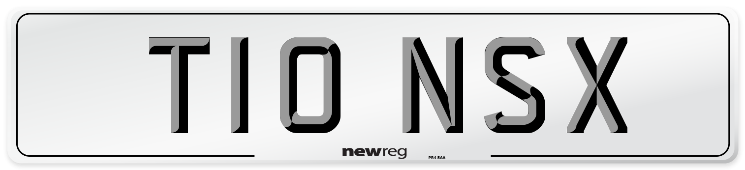 T10 NSX Number Plate from New Reg
